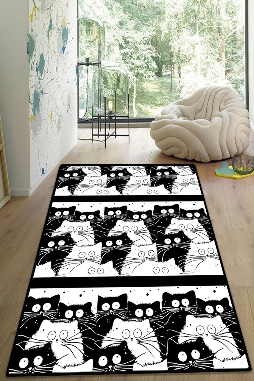 Covor, White Cats, 80x150 cm, Multicolor - imagine 4